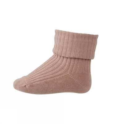 Mp Denmark Cotton Rib Baby Socks Wood Rose 188