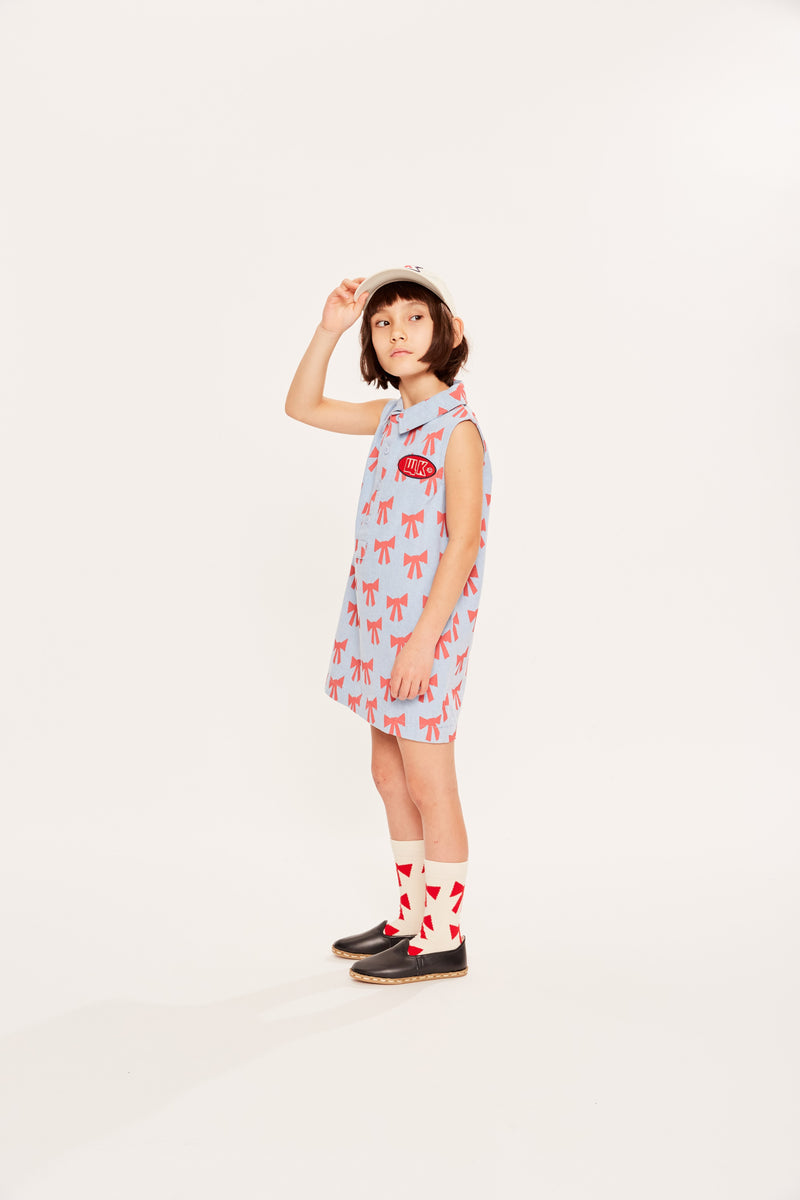 Wynken Amore Denim Dress Setting Sun Bows