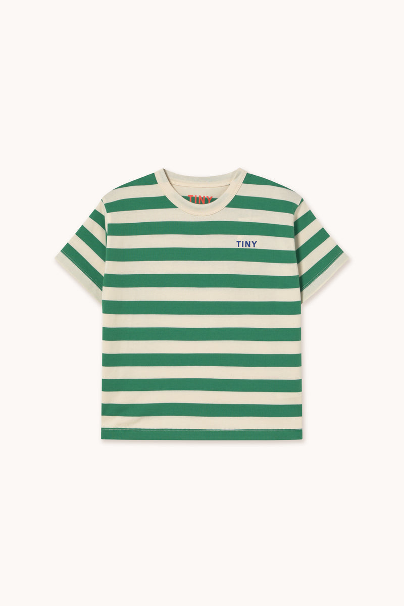 Tiny Cottons Stripes Tee Dark Emerald/Light Cream