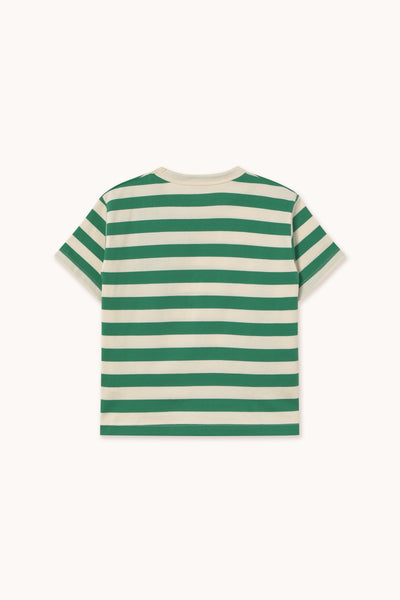 Tiny Cottons Stripes Tee Dark Emerald/Light Cream