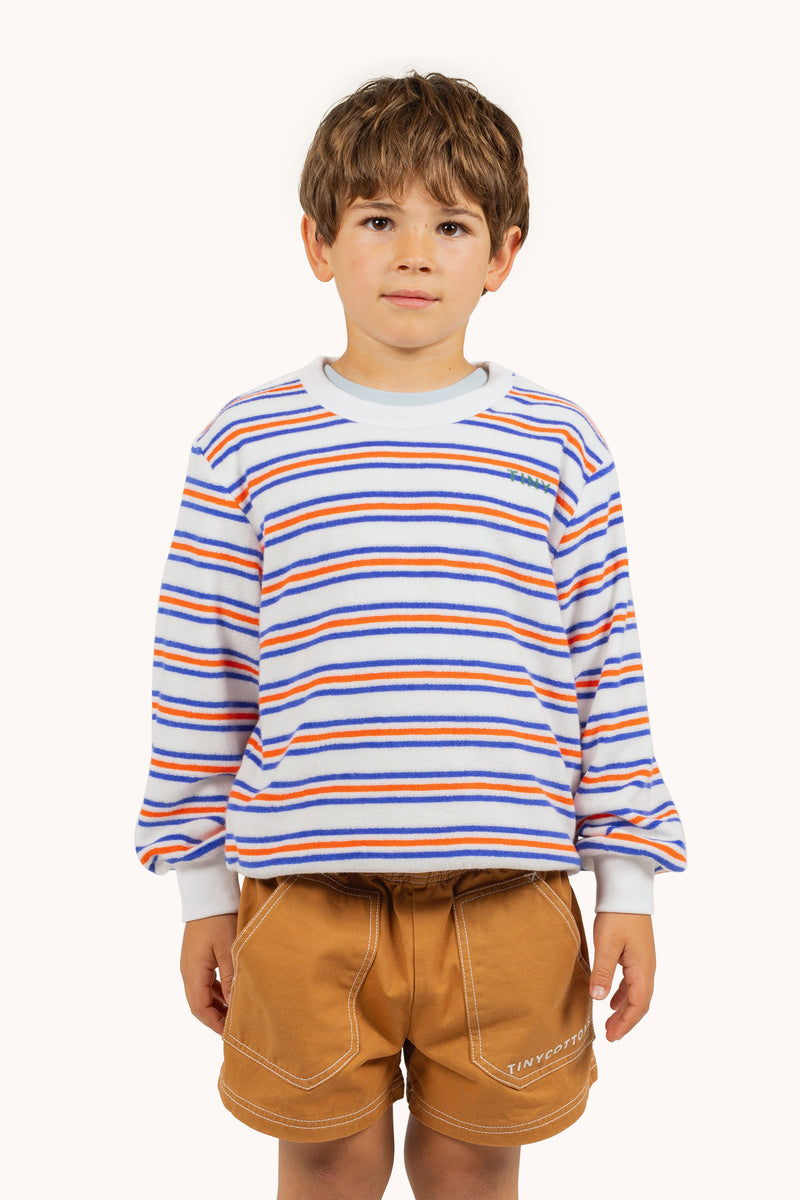 Tiny Cottons Stripes Multicolor Sweatshirt Off-white