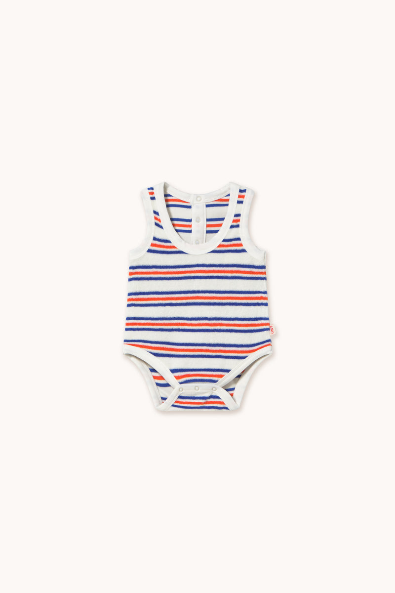 Tiny Cottons Stripes Multicolor Sleeveless Body Off-white