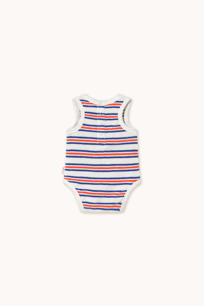 Tiny Cottons Stripes Multicolor Sleeveless Body Off-white