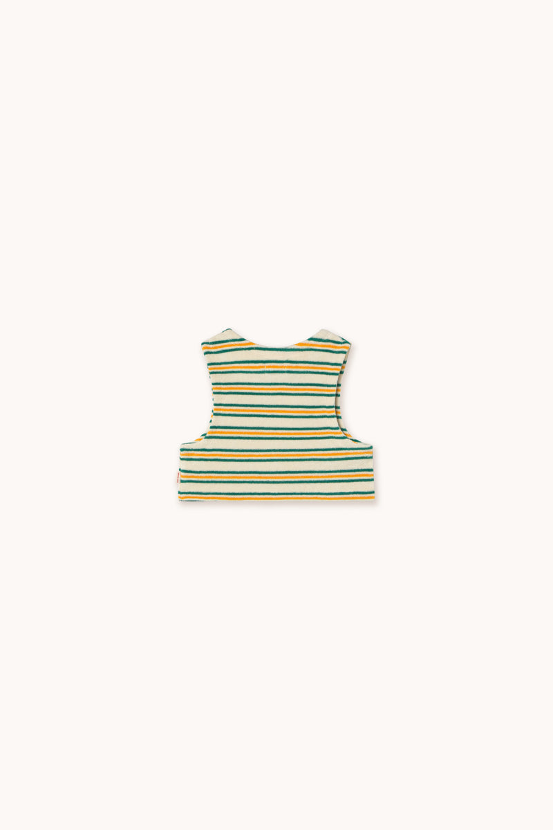 Tiny Cottons Stripes Multicolor Sleeveless Tee Light Cream