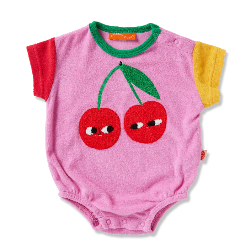 Halcyon Nights baby Cherry Terry Bodysuit