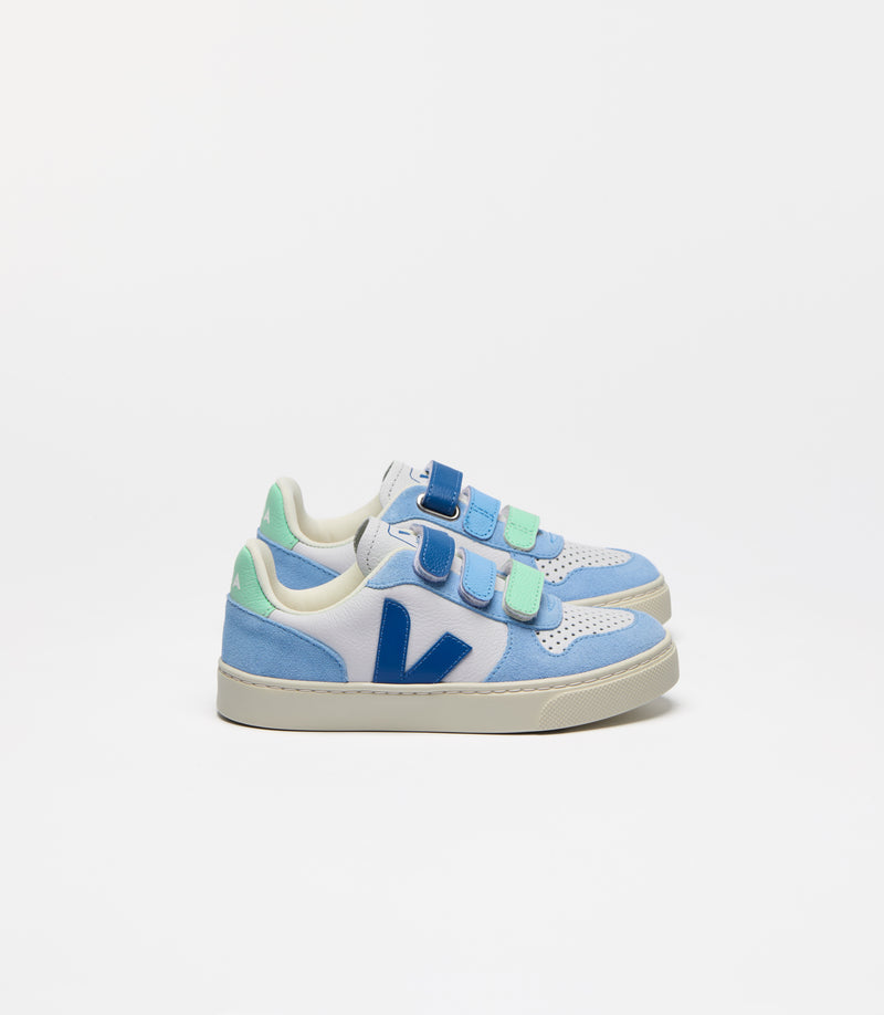 Veja Small V-10 Chromefree Leather Ice Multico Indigo