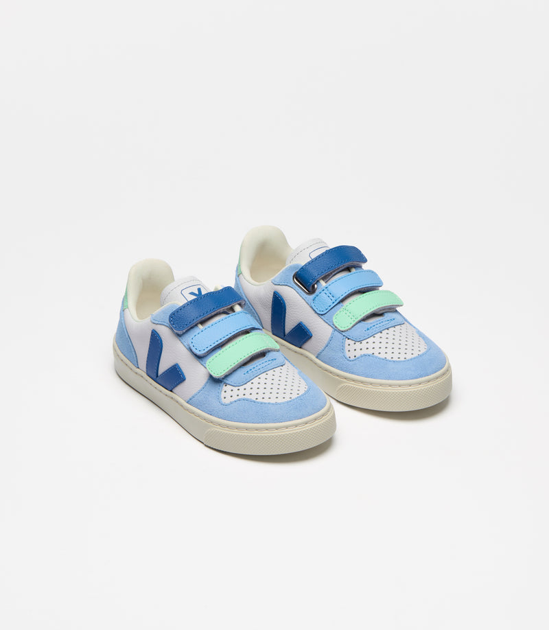 Veja Small V-10 Chromefree Leather Ice Multico Indigo