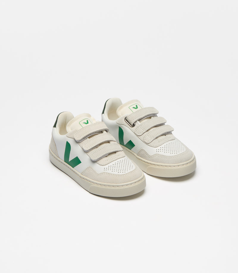 Veja Small V-90 O.T. Leather Extra White Emeraude