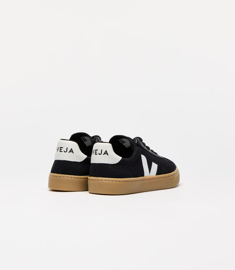 Veja Small Volley Canvas Black White