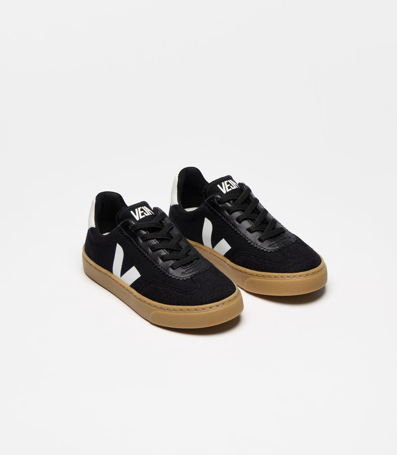 Veja Small Volley Canvas Black White