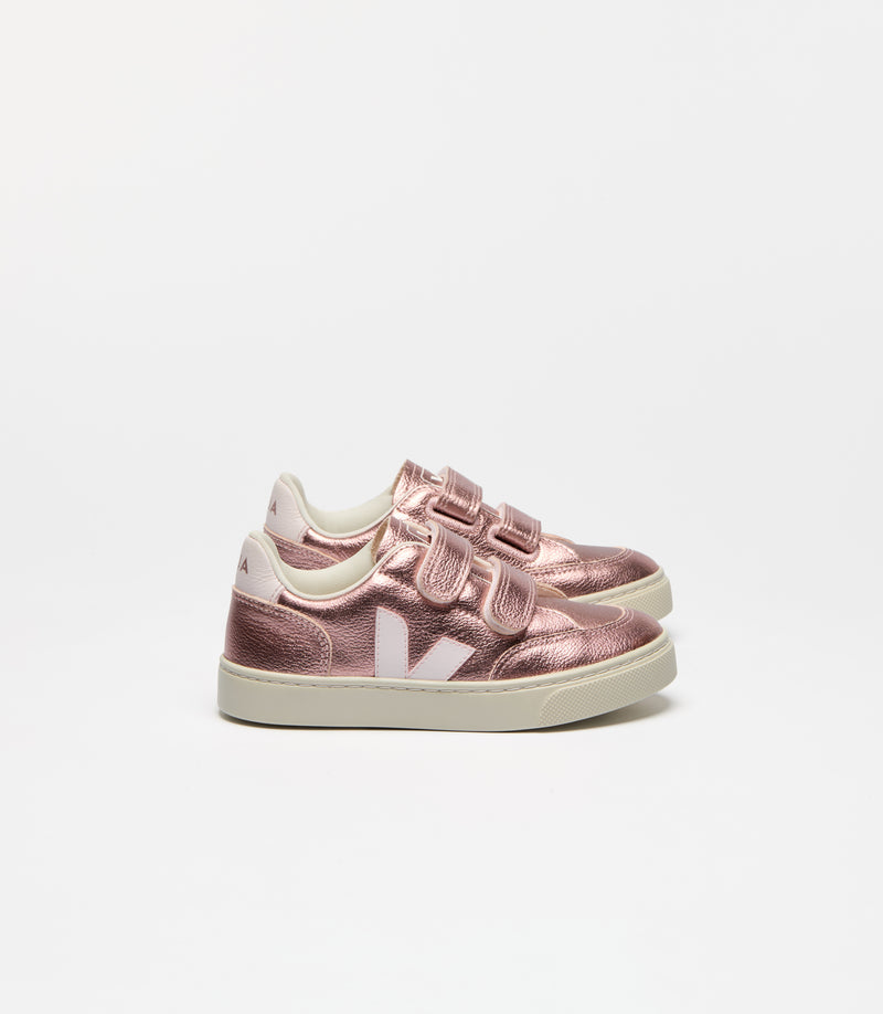 Veja Small V-12 Chromefree Leather Nacre Lassi