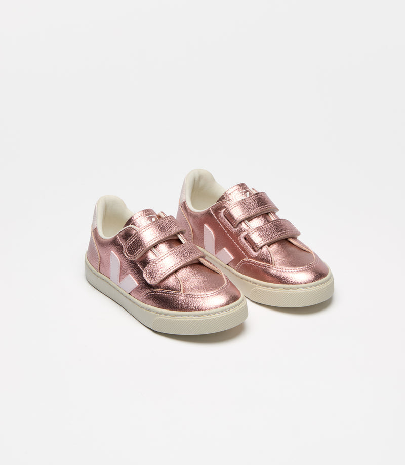 Veja Small V-12 Chromefree Leather Nacre Lassi