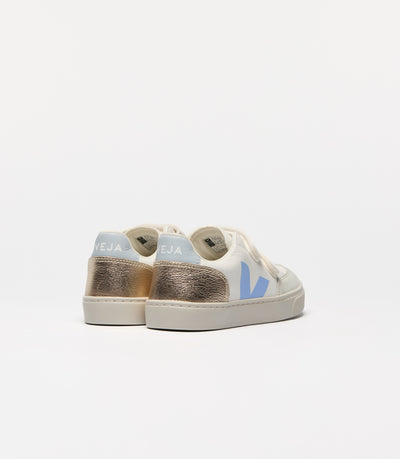 Veja Small V-12 Chromefree Leather Extra White Olympe