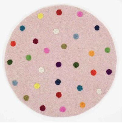 Afro Art Felt Dot Seat Pad Pink Multicolor