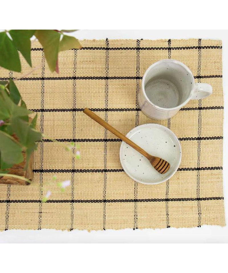 Afro Art Raffia Placemat Natural/Black