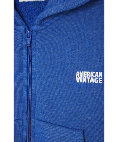 American Vintage Kids Hoodie Doven Bleu Roi Surteint