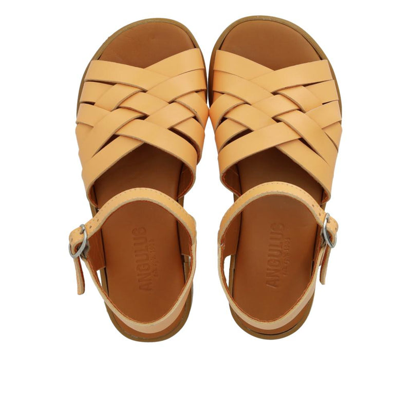 Angulus Braid Sandal Buckle Apricot