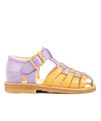 Angulus Braid Sandal Buckle Closure Lilac/Sun Yellow