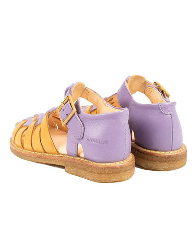 Angulus Braid Sandal Buckle Closure Lilac/Sun Yellow