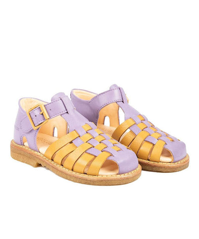 Angulus Braid Sandal Buckle Closure Lilac/Sun Yellow