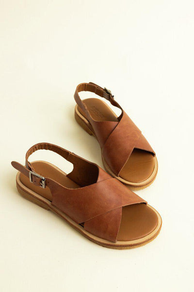 Angulus Cross Sandal Buckle Tan