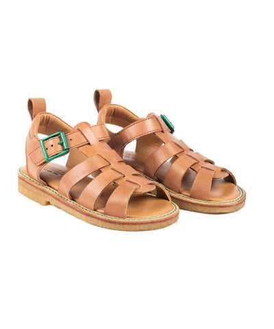 Angulus Sandal Buckle Tan/Green