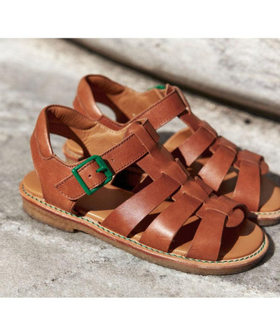 Angulus Sandal Buckle Tan/Green