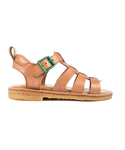 Angulus Sandal Buckle Tan/Green