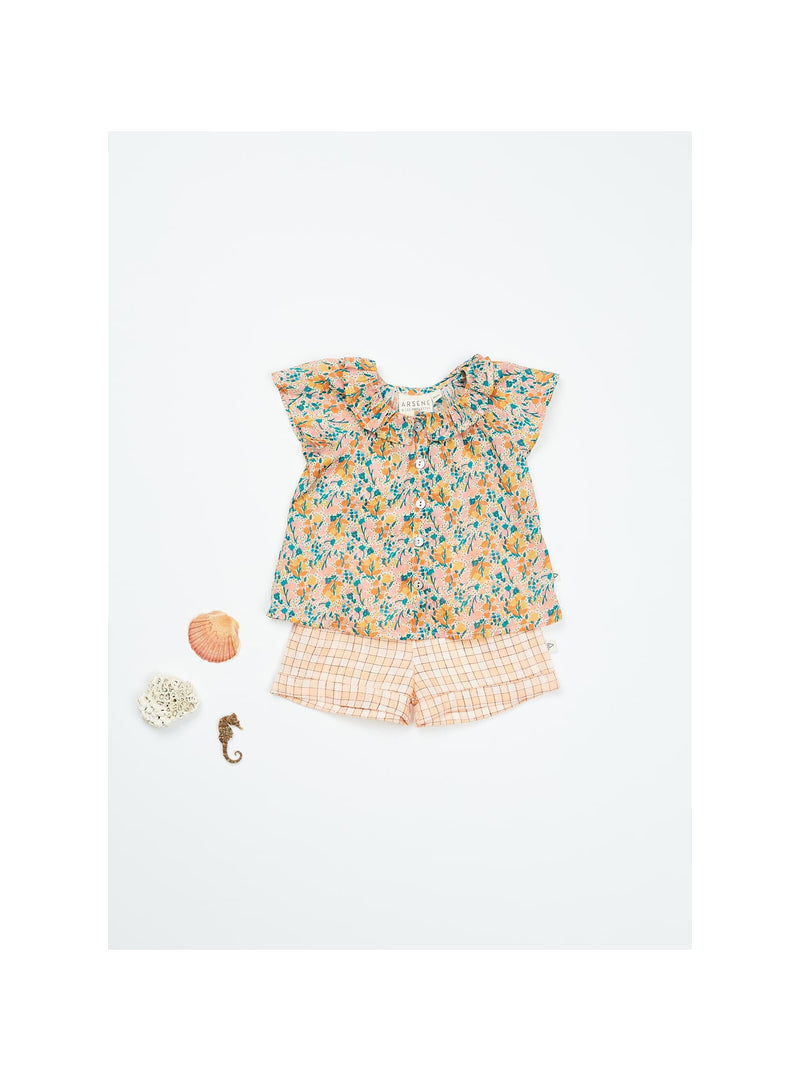 Arsène et les pipelettes Baby Blouse Florentine Flowers Ecru