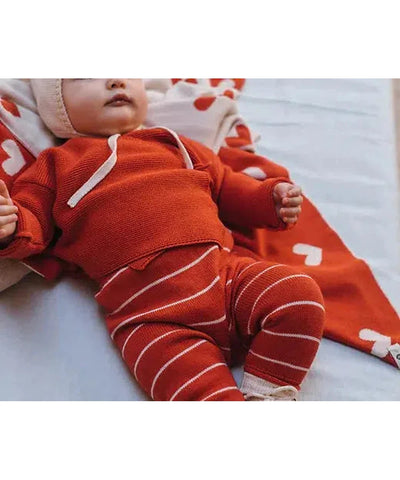 Bayiri Baby Milky Way Pants Tortoise Red & Milk Stripes