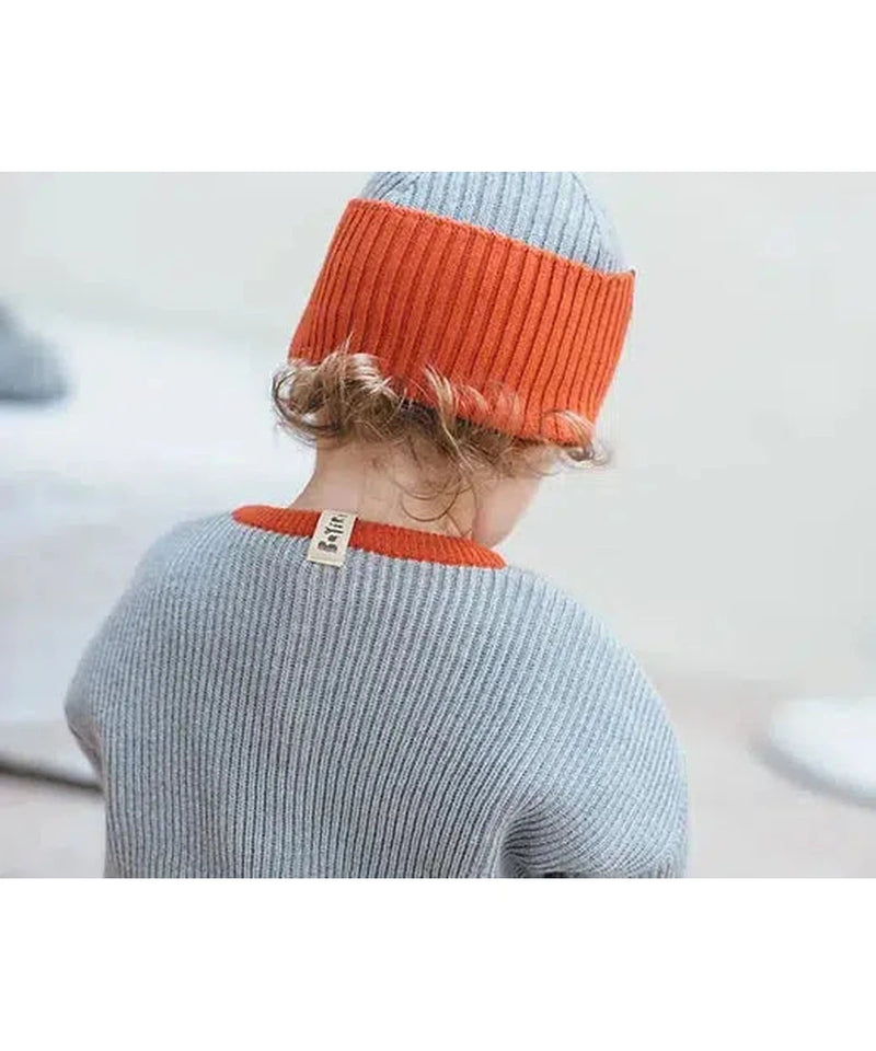 Bayiri Baby Orion Beanie Gray & Tortoise Red