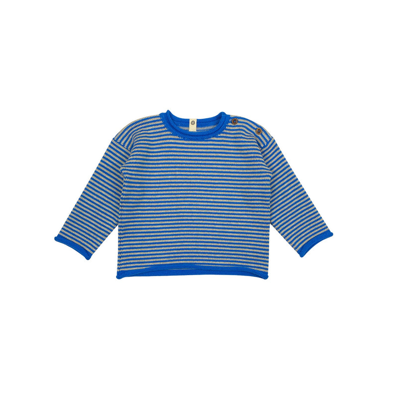 Bayiri Baby Snail Stripes Sweater Galaxy Blue & Latte