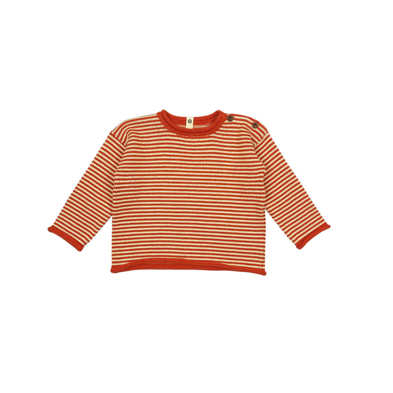 Bayiri Baby Snail Stripes Sweater Tortoise Red & Sand