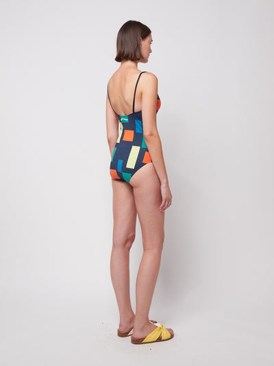 Bobo Choses ADULT Color Block print recycled swimsuit