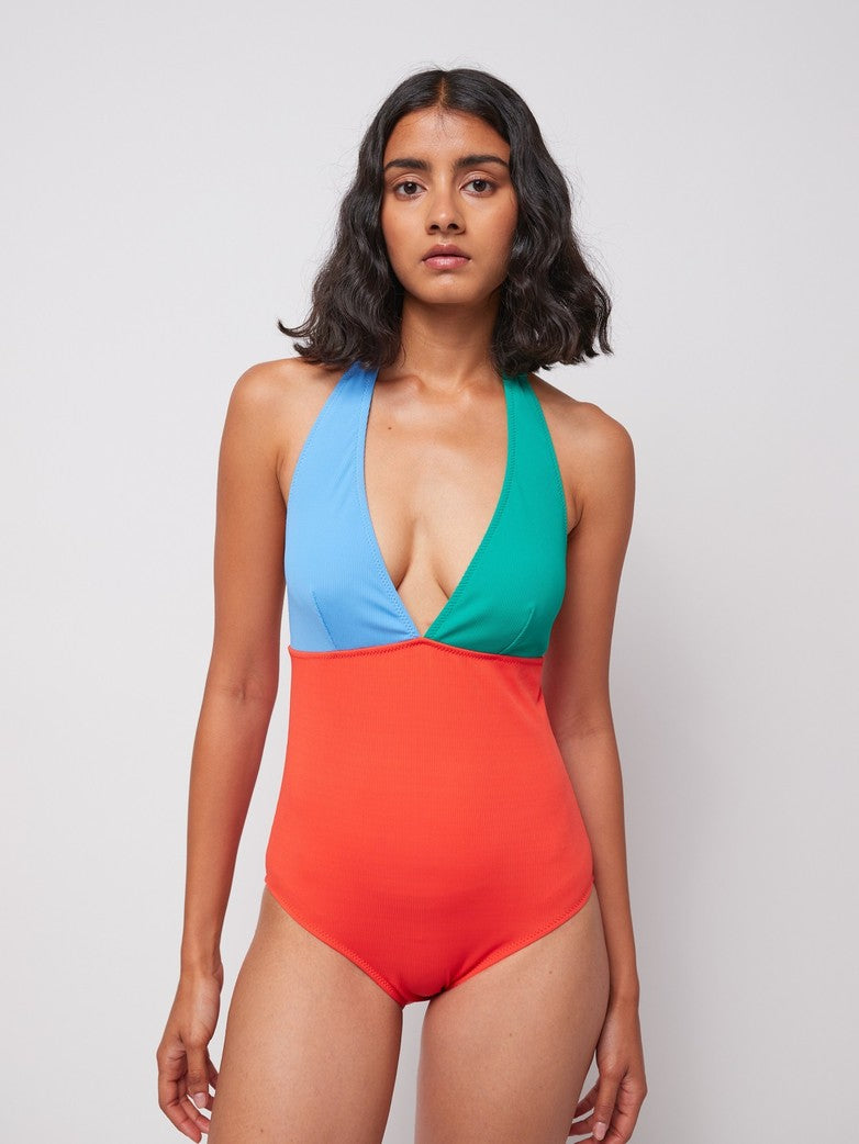 Bobo Choses ADULT Colorblock terry V-neck Swimsuit