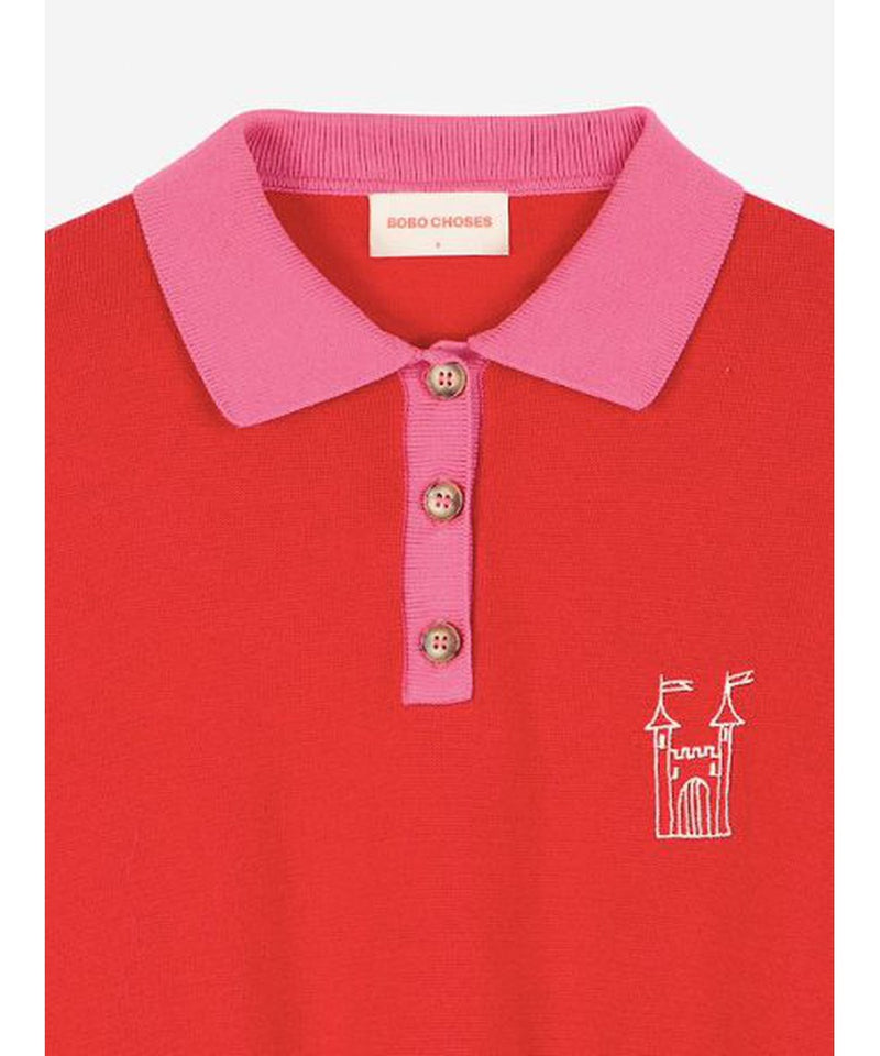 Bobo Choses ADULT Faraway Castle Polo Red/Pink