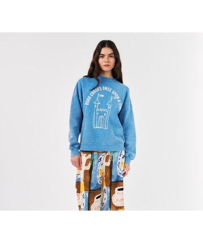 Bobo Choses ADULT Faraway Castle Sweatshirt Light Blue