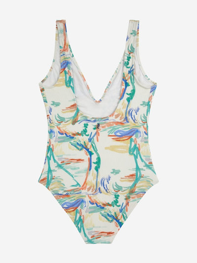 Bobo Choses ADULT Spring Landscape print rib V-neck Swimsuit