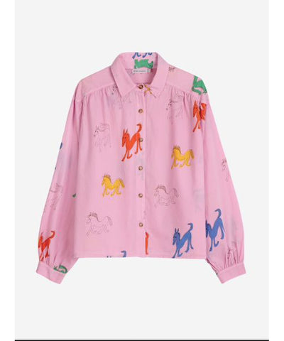 Bobo Choses ADULT Wonder Horse Print Shirt Pink