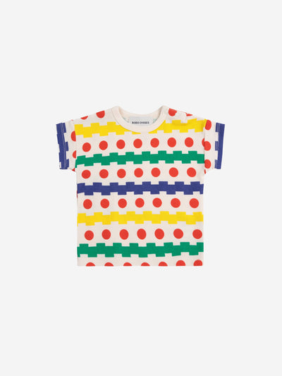 Bobo Choses Baby Geometric All Over Waffle T-shirt Multicolor