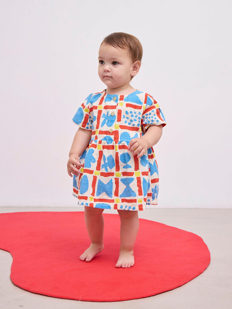 Bobo Choses Baby Geometric Game Woven Dress Multicolor