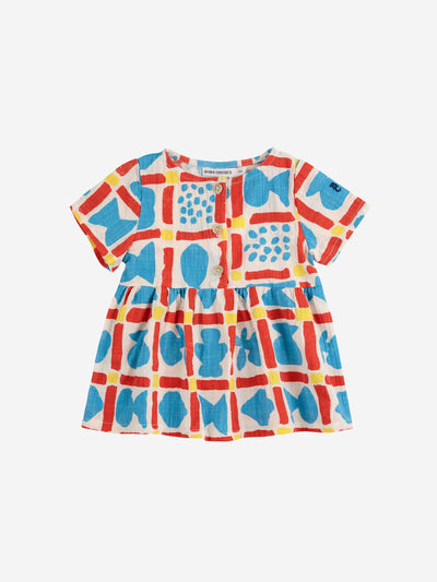 Bobo Choses Baby Geometric Game Woven Dress Multicolor