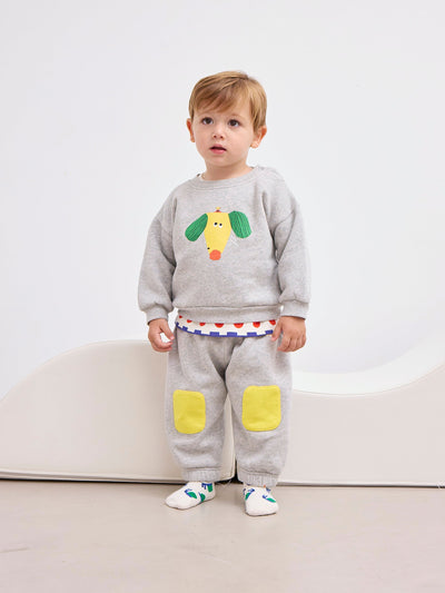 Bobo Choses Baby Happy Dog Sweatshirt Heather Grey