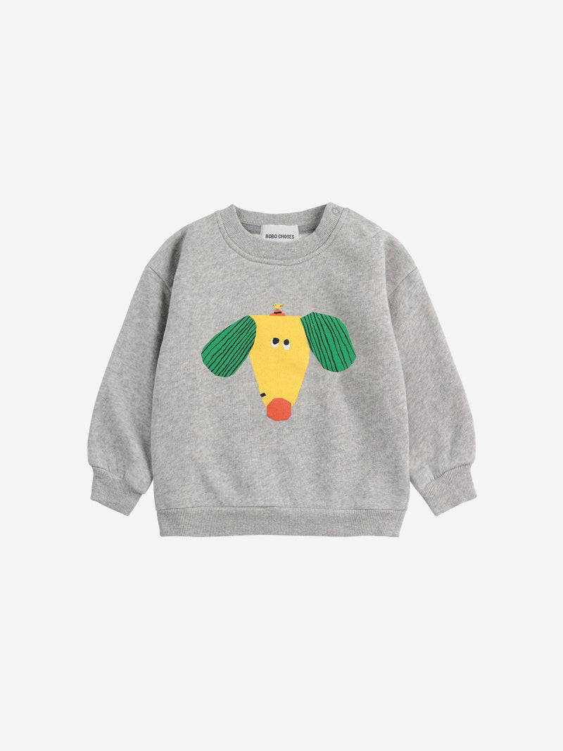 Bobo Choses Baby Happy Dog Sweatshirt Heather Grey