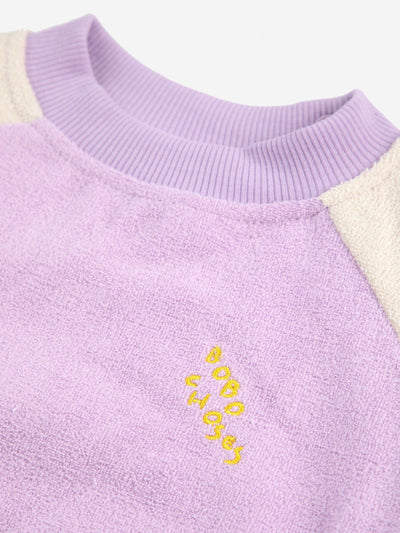 Bobo Choses Baby Lila Color Block Terry Cloth Sweatshirt Lavender