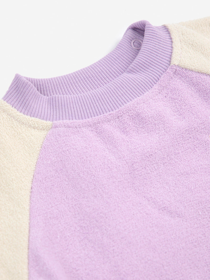 Bobo Choses Baby Lila Color Block Terry Cloth Sweatshirt Lavender