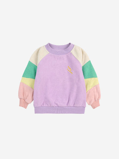 Bobo Choses Baby Lila Color Block Terry Cloth Sweatshirt Lavender