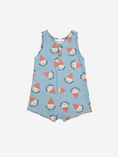 Bobo Choses Baby Morning Egg All Over Denim Playsuit Light Blue