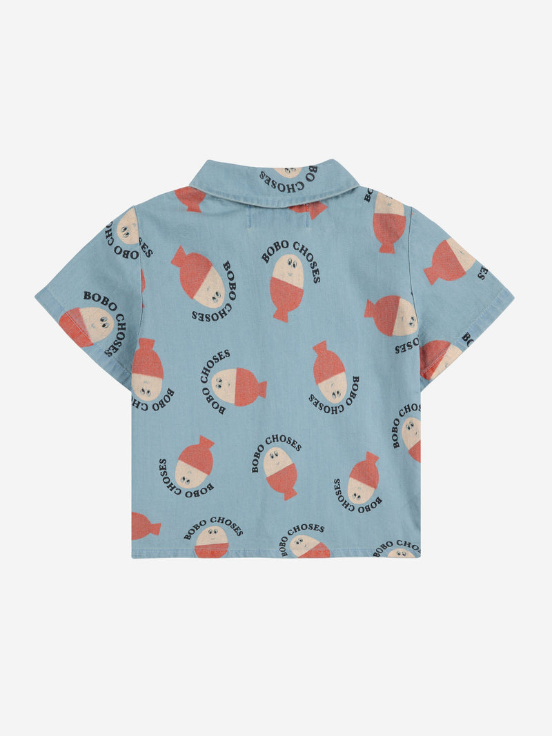 Bobo Choses Baby Morning Egg All Over Denim Shirt Light Blue