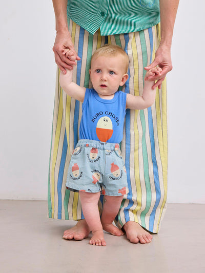 Bobo Choses Baby Morning Egg All Over Denim Shorts